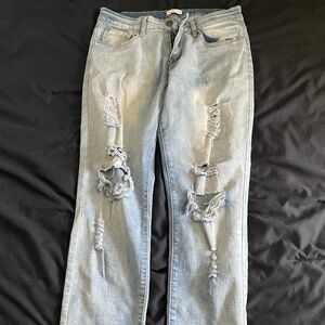 Jeans light blue bleach washed mens size 30 waist